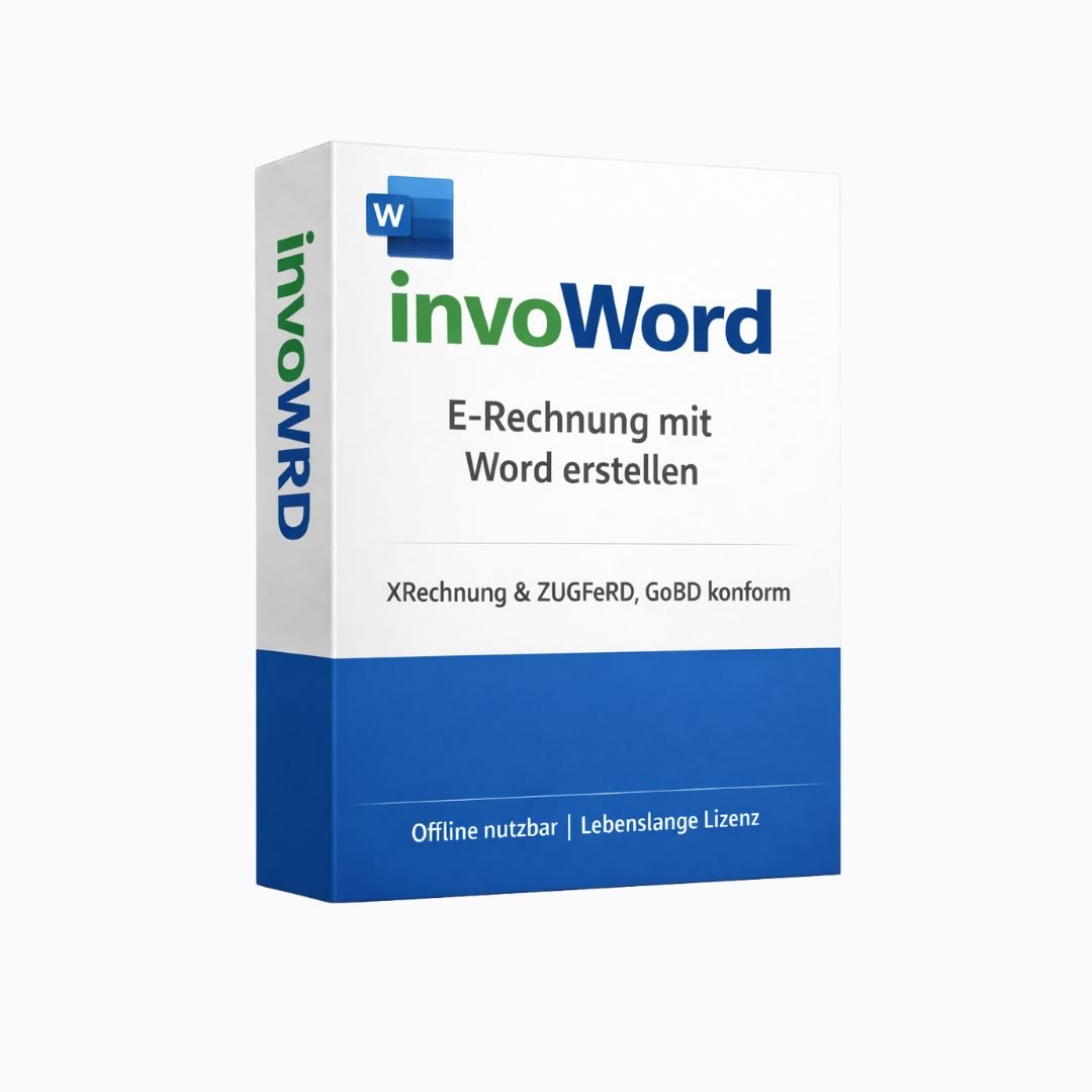 invoWord — E-Rechnung mit Word erstellen, XRechnung & ZUGFeRD, GoBD-konform